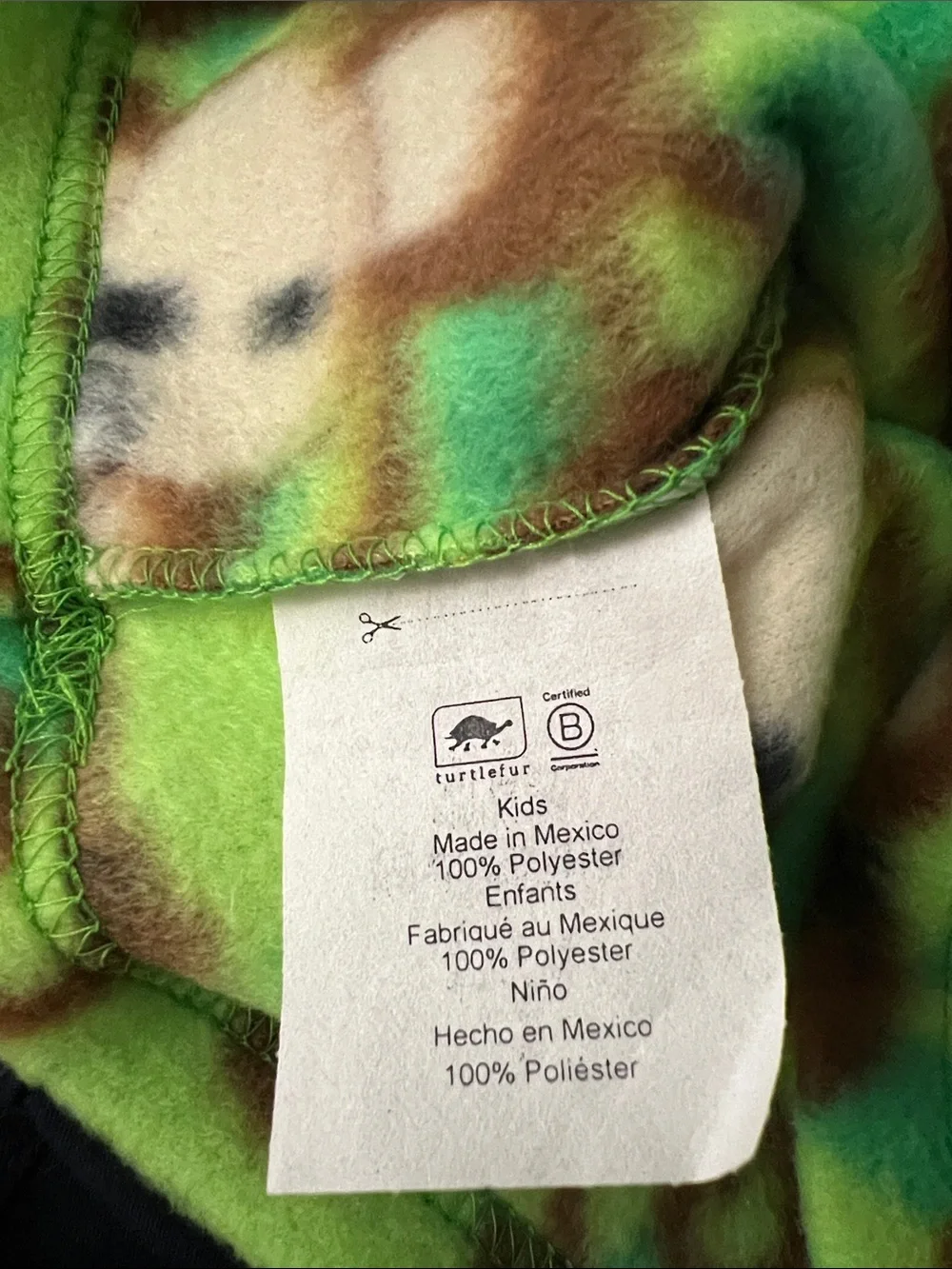 Turtle Fur Kids Monkey Print Fleece Neck Warmer - Green